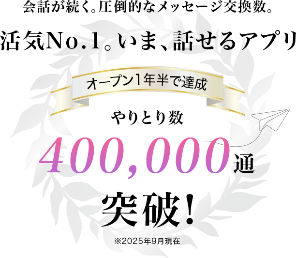 ��b�������B���|�I�ȃ��b�Z�[�W�������B���CNo.1�B���܁A�b����A�v���@�I�[�v��1�N�ŒB��!!����萔300,000�ʓ˔j�I